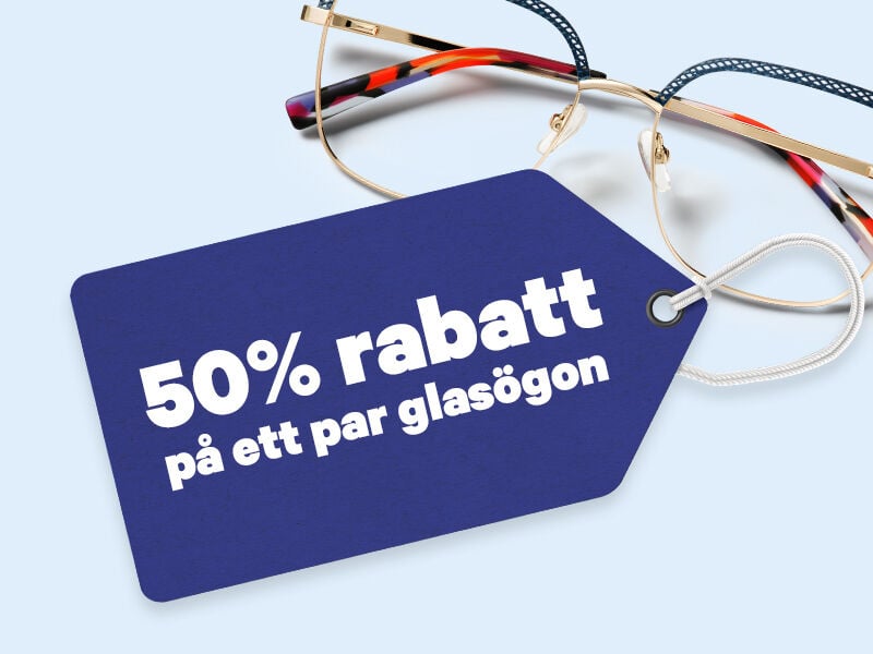 50% på ett par kompletta glasögon hos Direkt Optik!